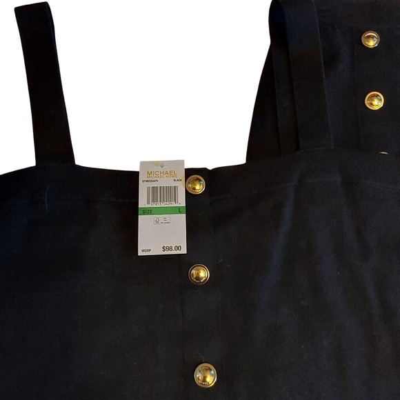 Womens Michael Kors Black‎ 2 Piece Set Sweater Tank & Skirt Size Large NWT $98 - Picture 1 of 14
